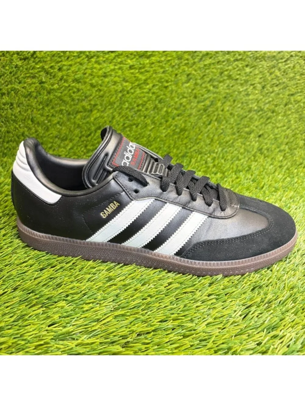 Adidas Samba Classic Mens Size 9.5 Black Running Leather Indoor Soccer Shoes
